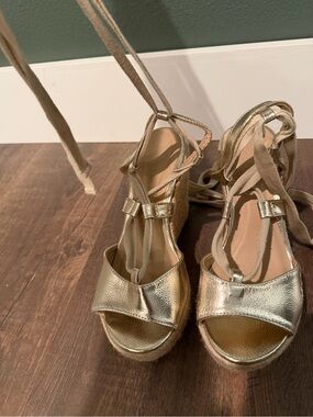 Lace Up Espadrille Wedge